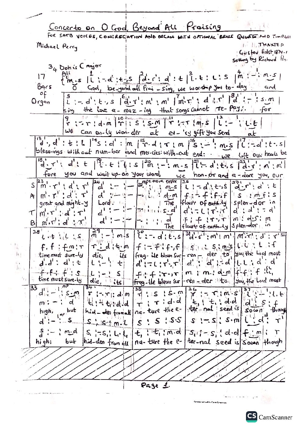 Concerto on O God, Beyond All Praising - Choir Script PDF Thumbnail