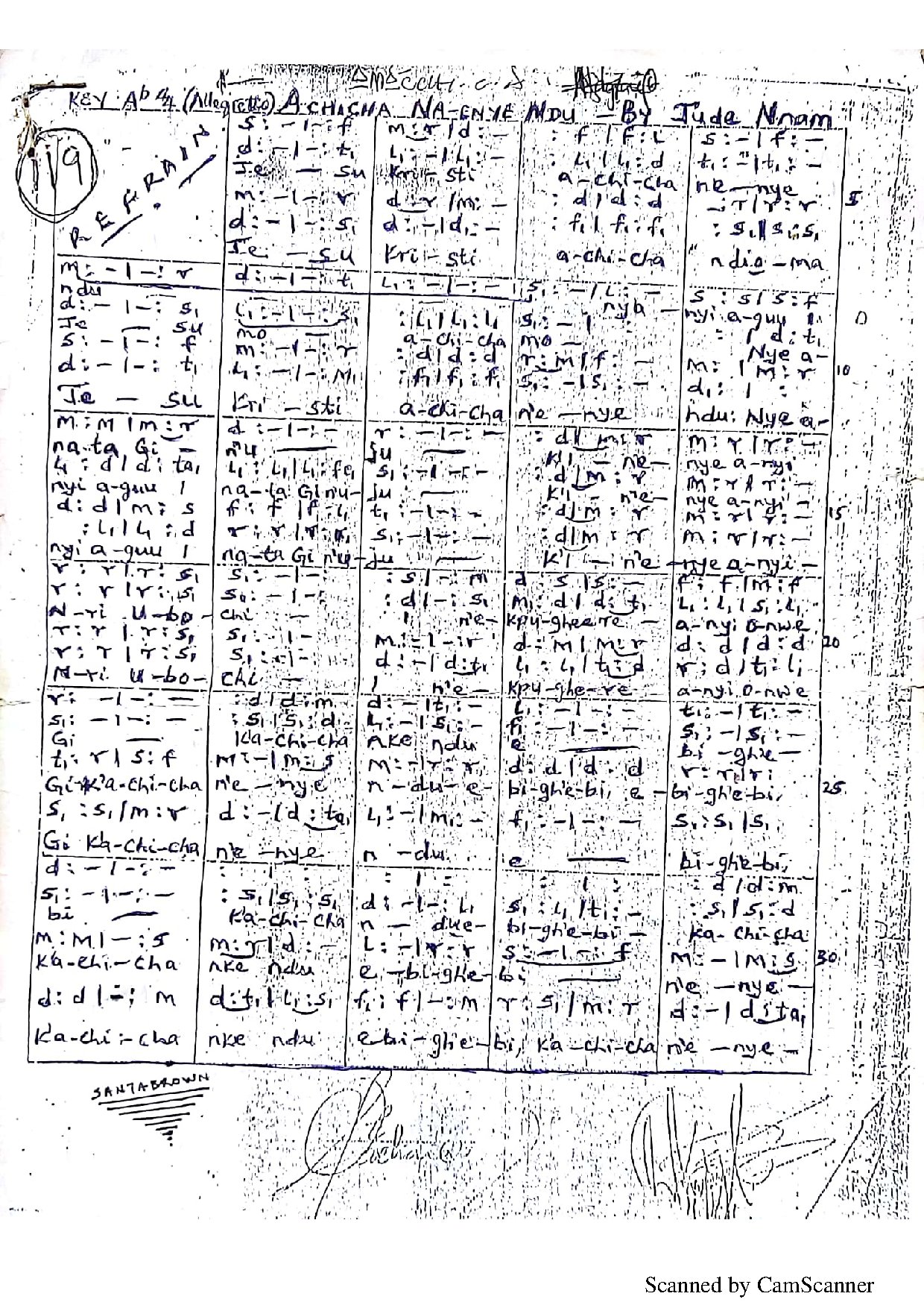 (Com) Achicha Na Enye Ndu - Download Choir Script PDF