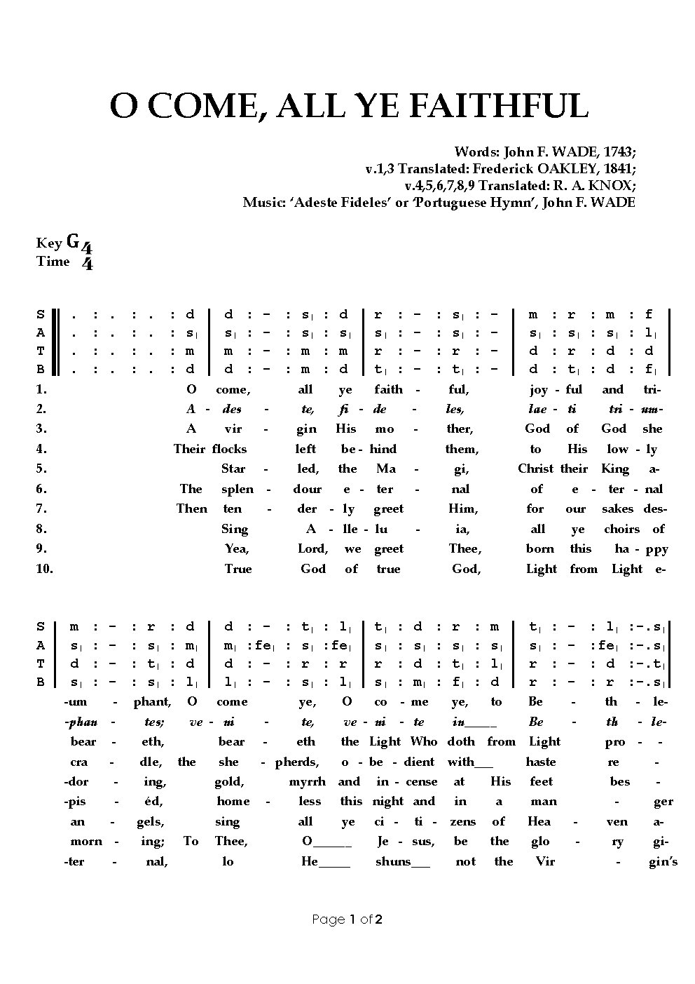 O COME, ALL YE FAITHFUL