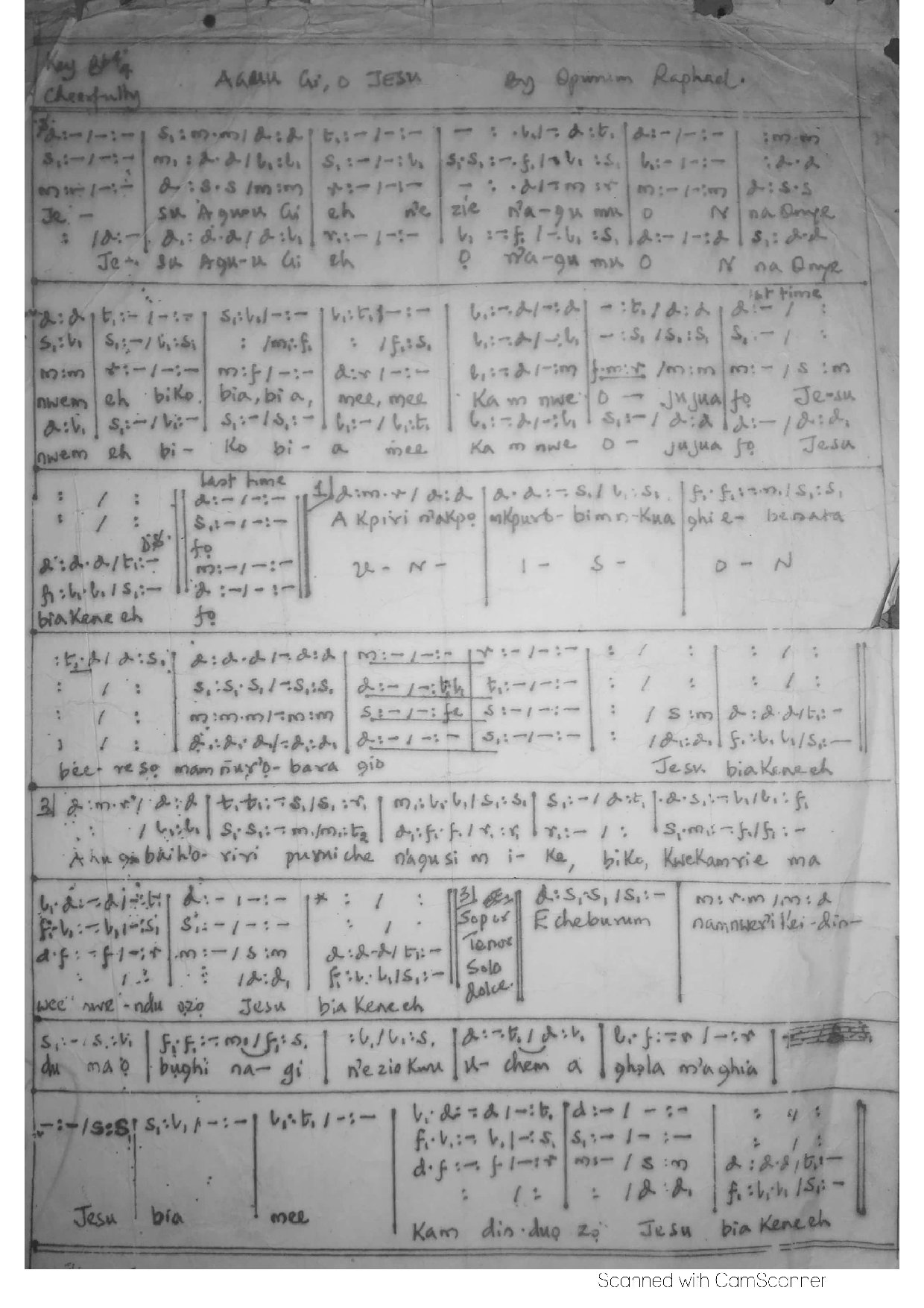 (Com) Aguu Gi, O Jesu - Download Choir Script PDF