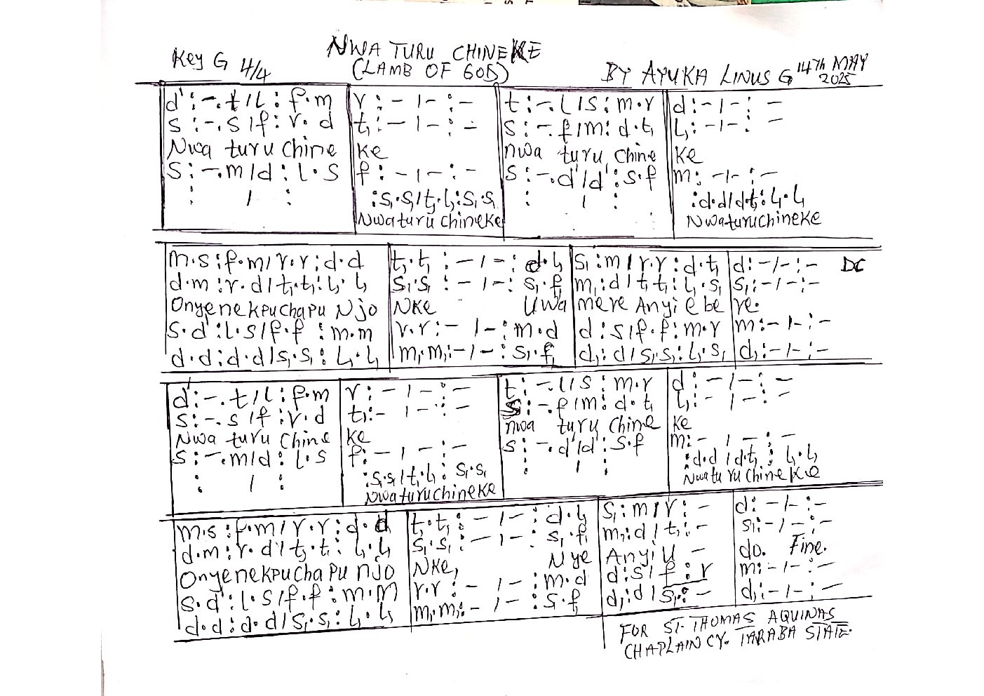 NWA TURU CHINEKE (LAMB OF GOD)