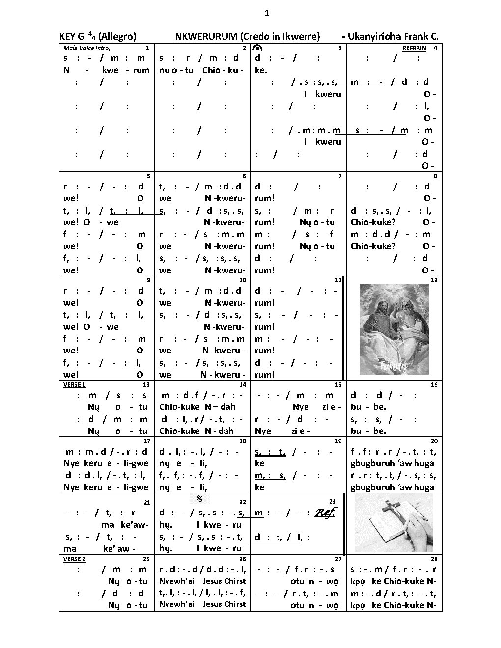 NKWERURUM (Credo in Ikwerre) - Choir Script PDF Thumbnail