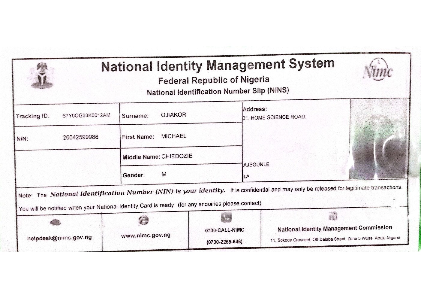 NIN Cmo