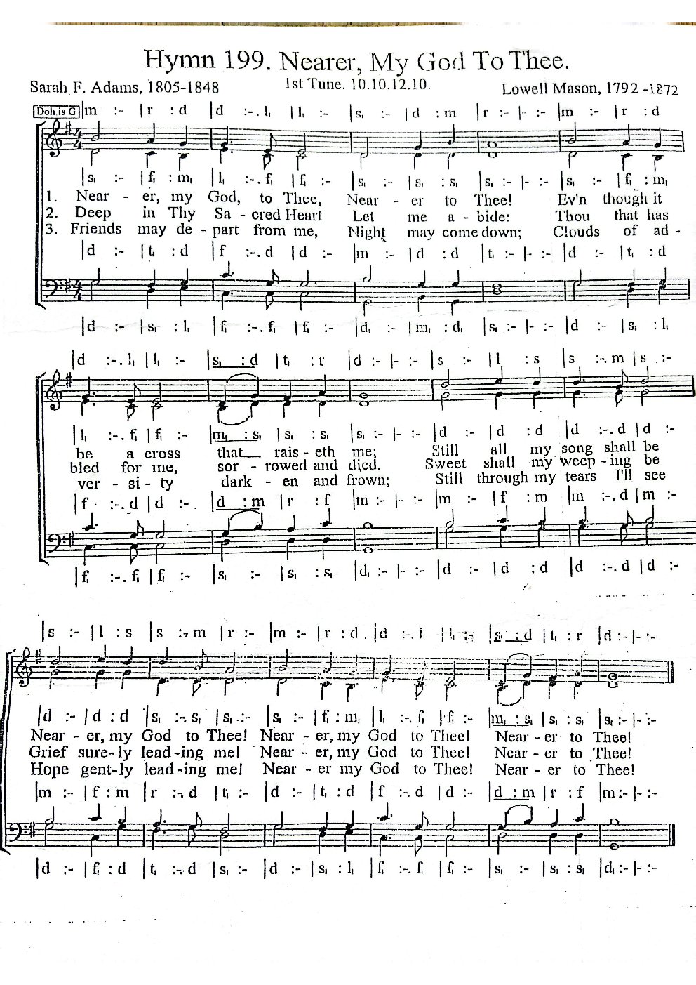 Hymn 199. Nearer, My God To Thee.