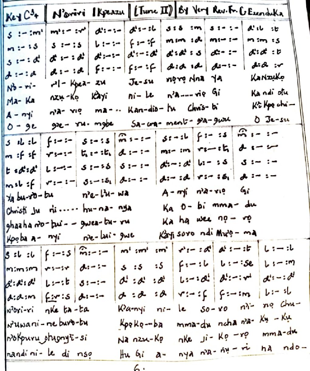 N'oriri Ikpeazụ (Tune II)