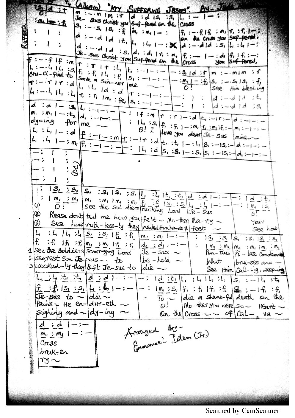 My Suffering Jesus - Choir Script PDF Thumbnail