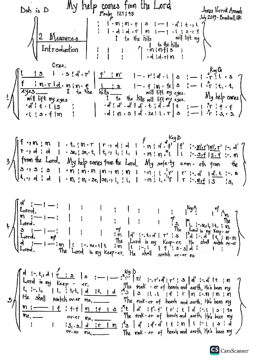 My help comes from the Lord - Choir Script PDF Thumbnail