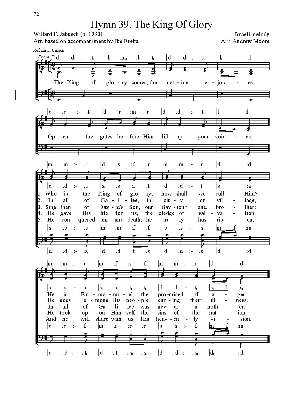 Hymn 39. The King Of Glory