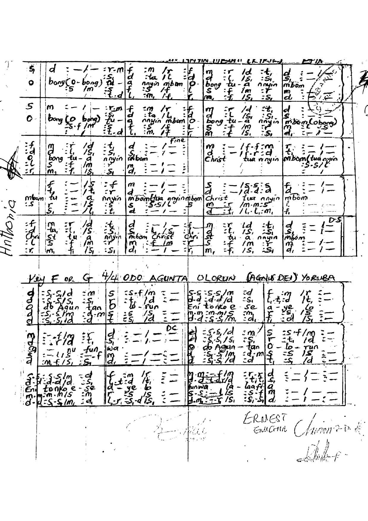 Obong Tua (new) - Download Choir Script PDF