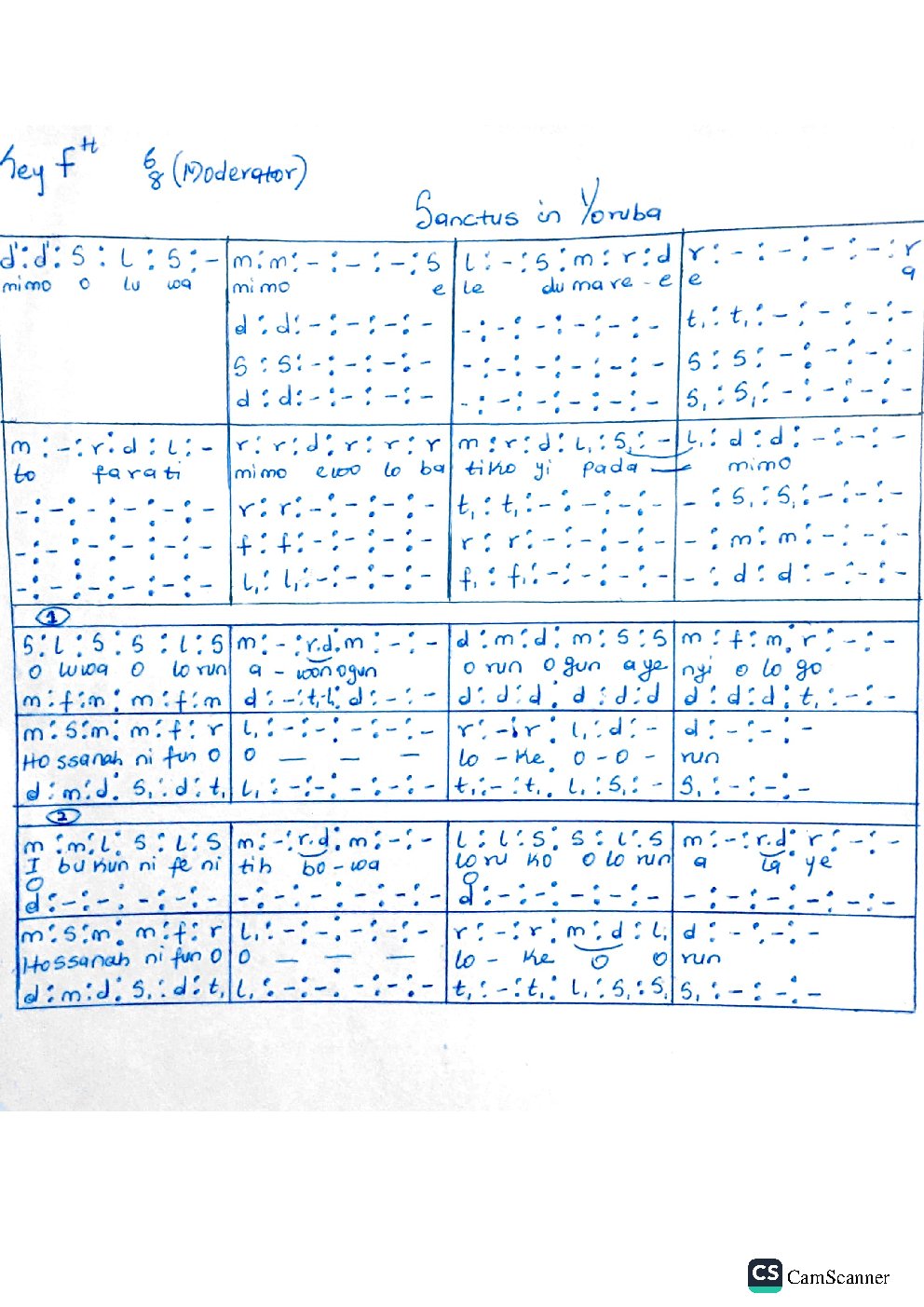 Sanctus in Yoruba