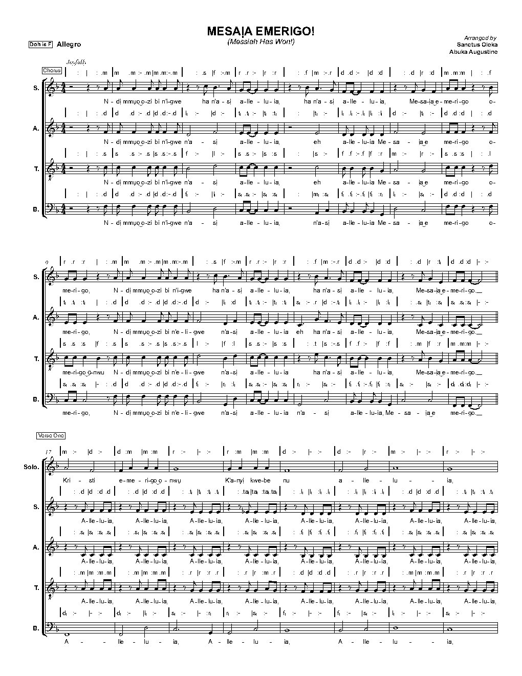 MESAỊA EMERIGO! (Messiah Has Won!)
