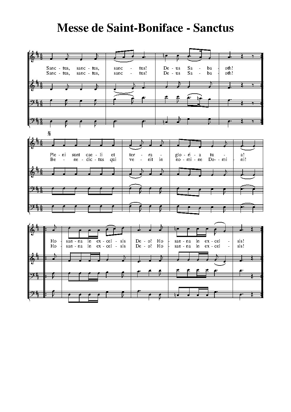 Messe de Saint-Boniface - Sanctus