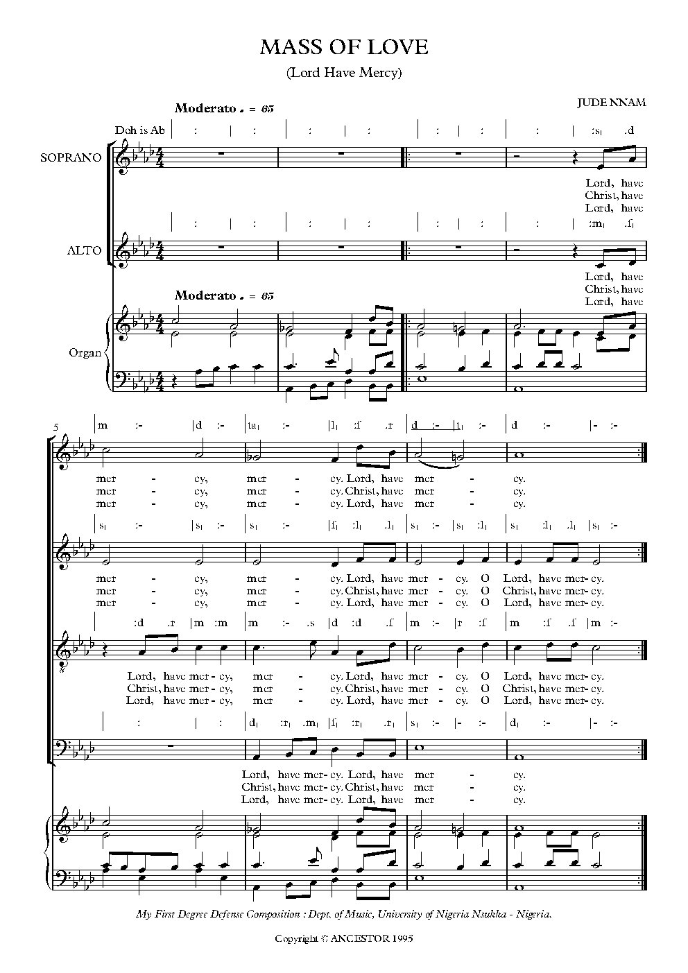 MASS OF LOVE (Lord Have Mercy)