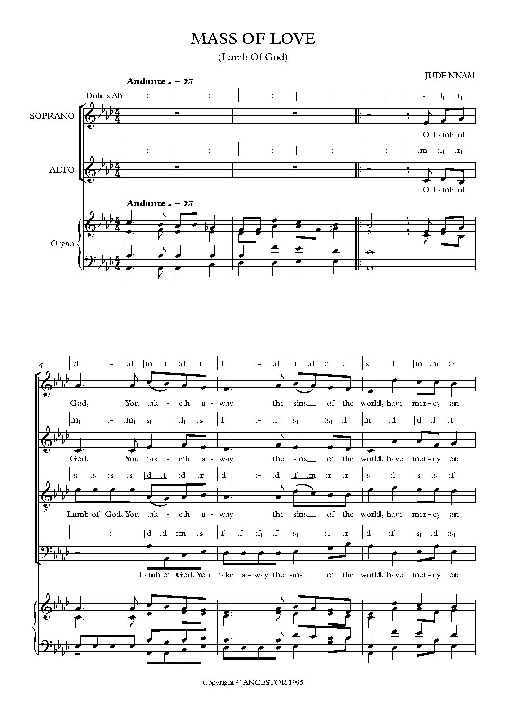 MASS OF LOVE (Lamb Of God)