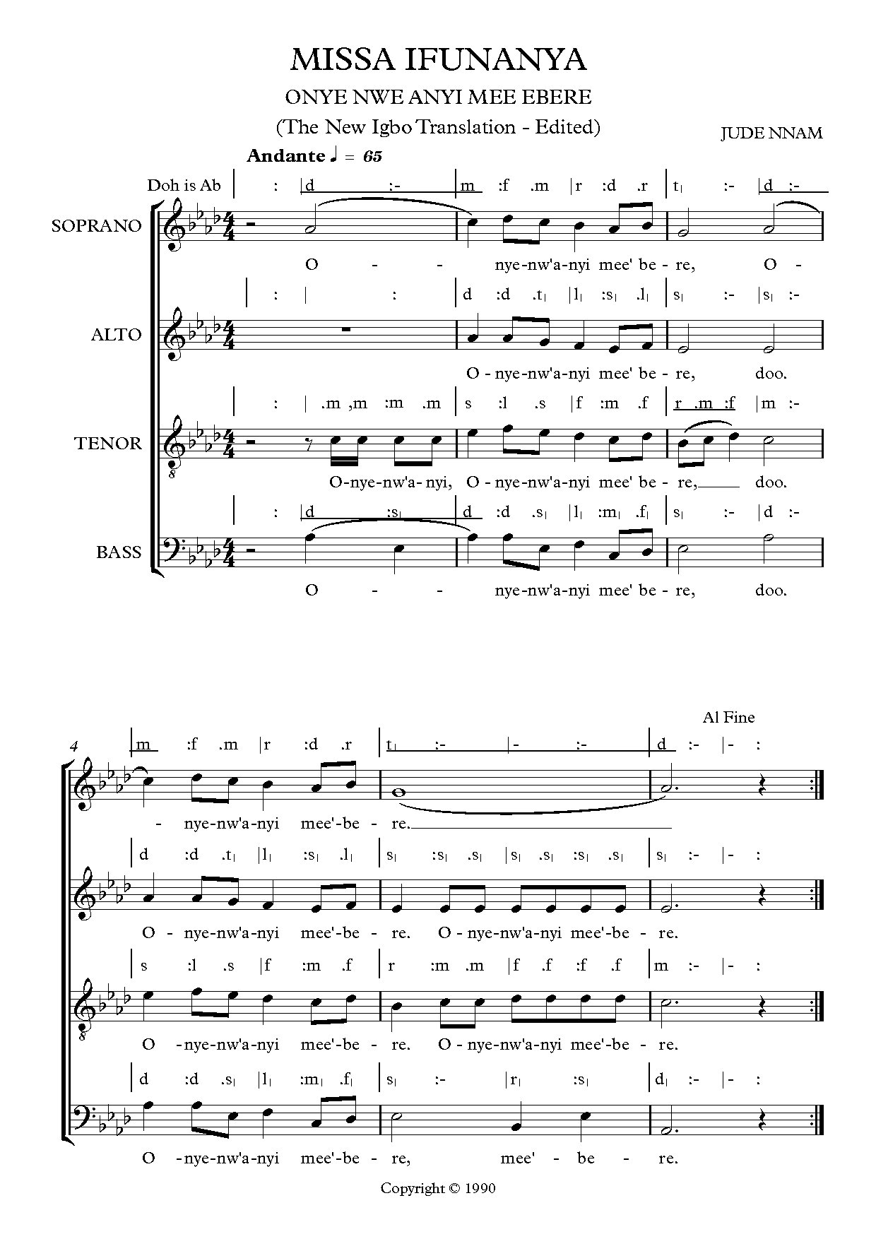 Missa Ifunanya (kyrie) - Download Choir Script PDF