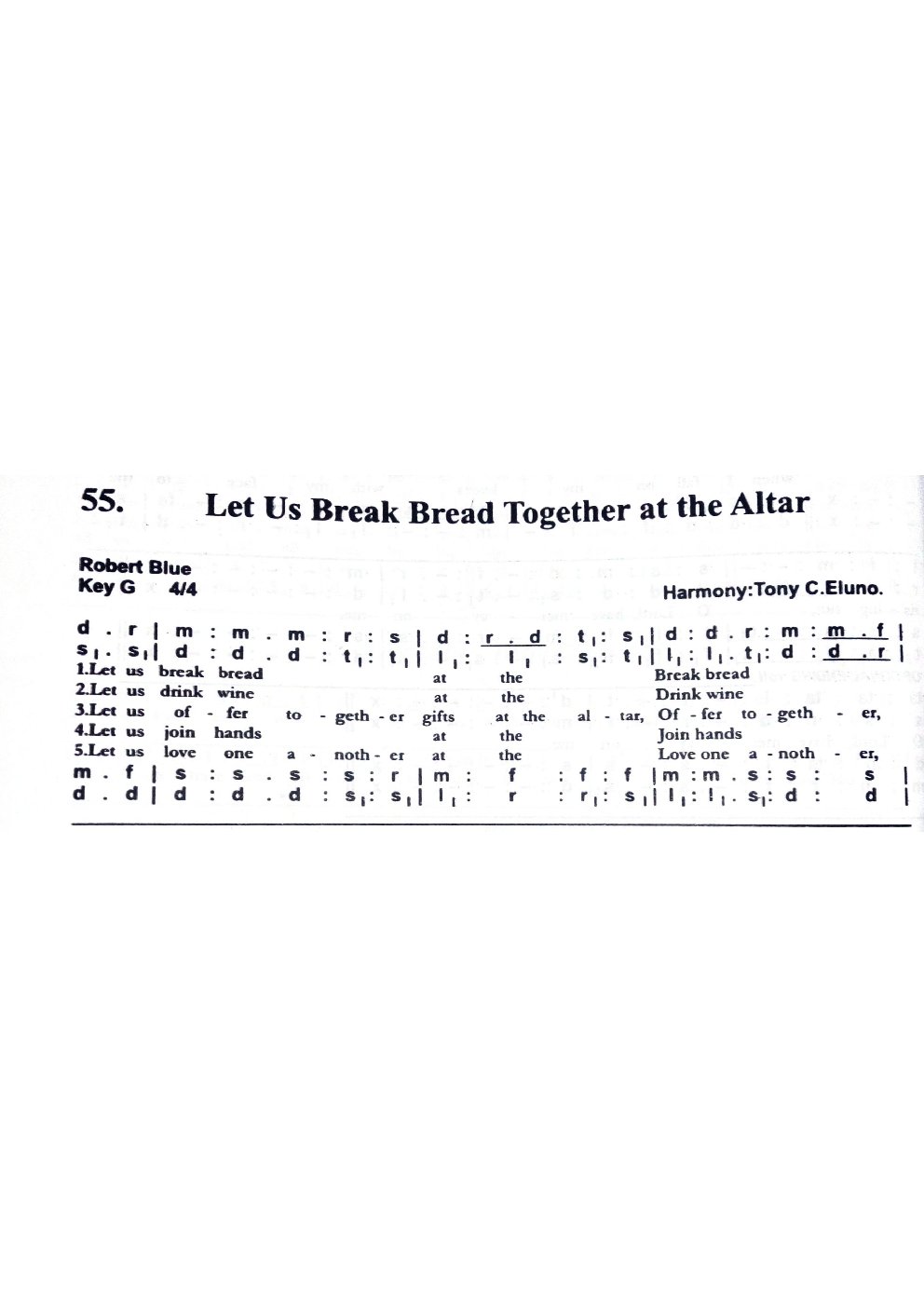 Let Us Break Bread Together at the Altar