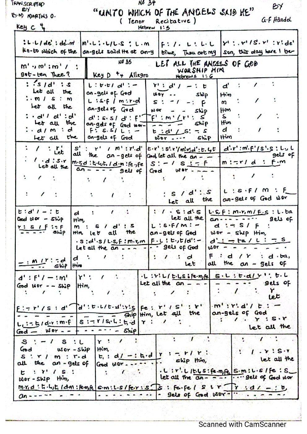 Unto Which of the Angels Said He - Choir Script PDF Thumbnail
