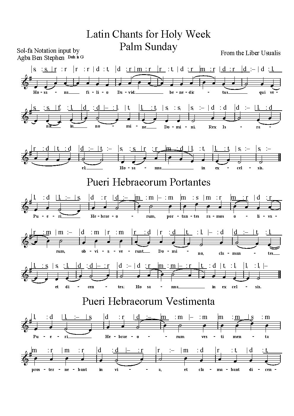 Latin Chants for Holy Week
