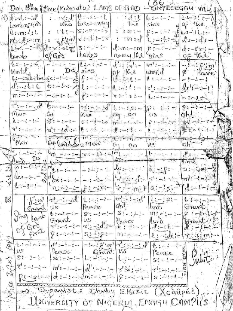 LAMB OF GOD - Choir Script PDF Thumbnail