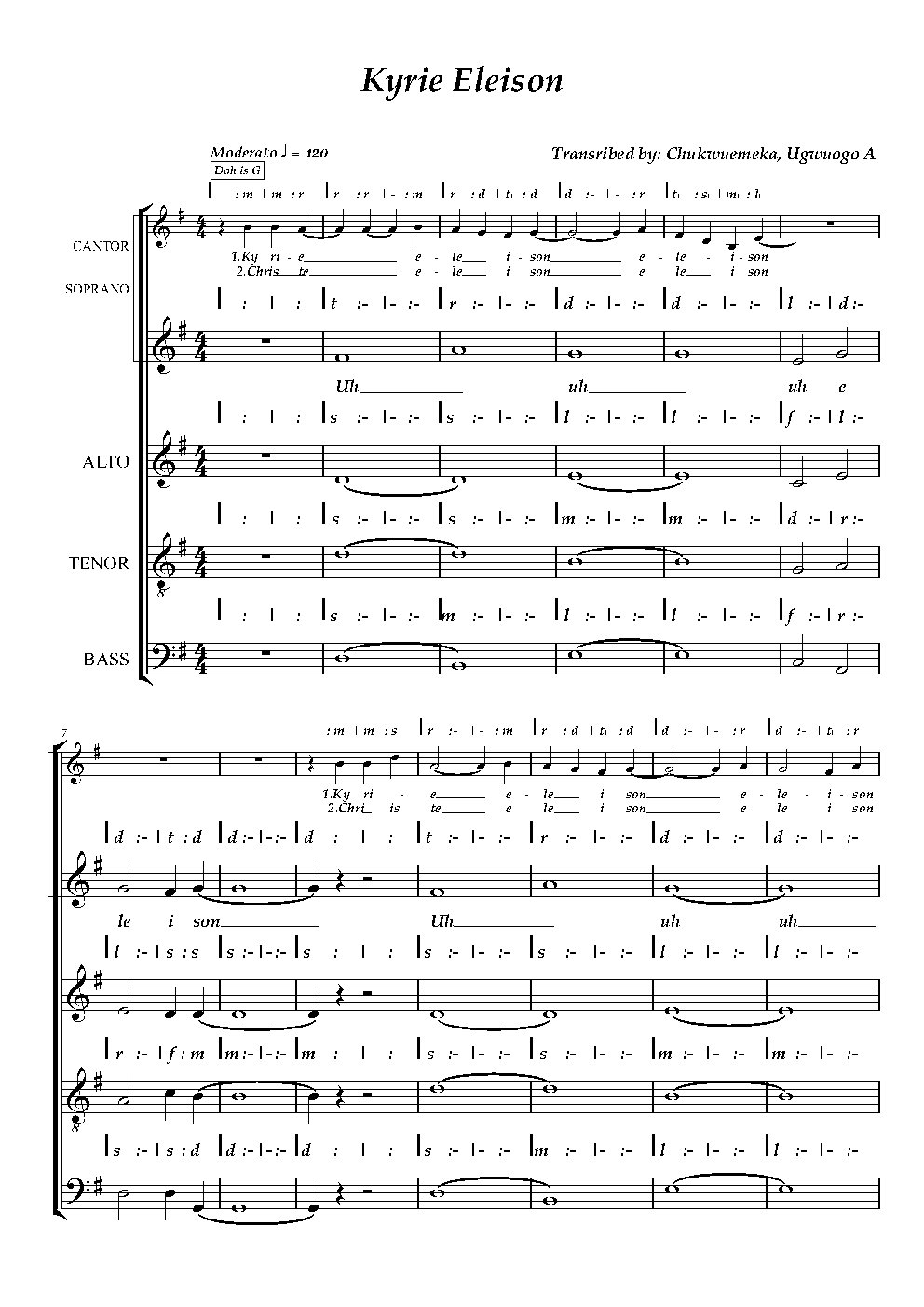 Kyrie Eleison - Choir Script PDF Thumbnail