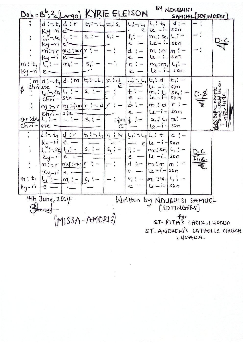 KYRIE ELEISON - Choir Script PDF Thumbnail