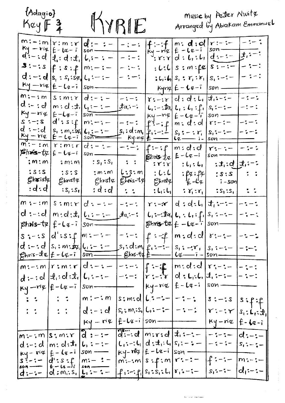 Kyrie - Choir Script PDF Thumbnail