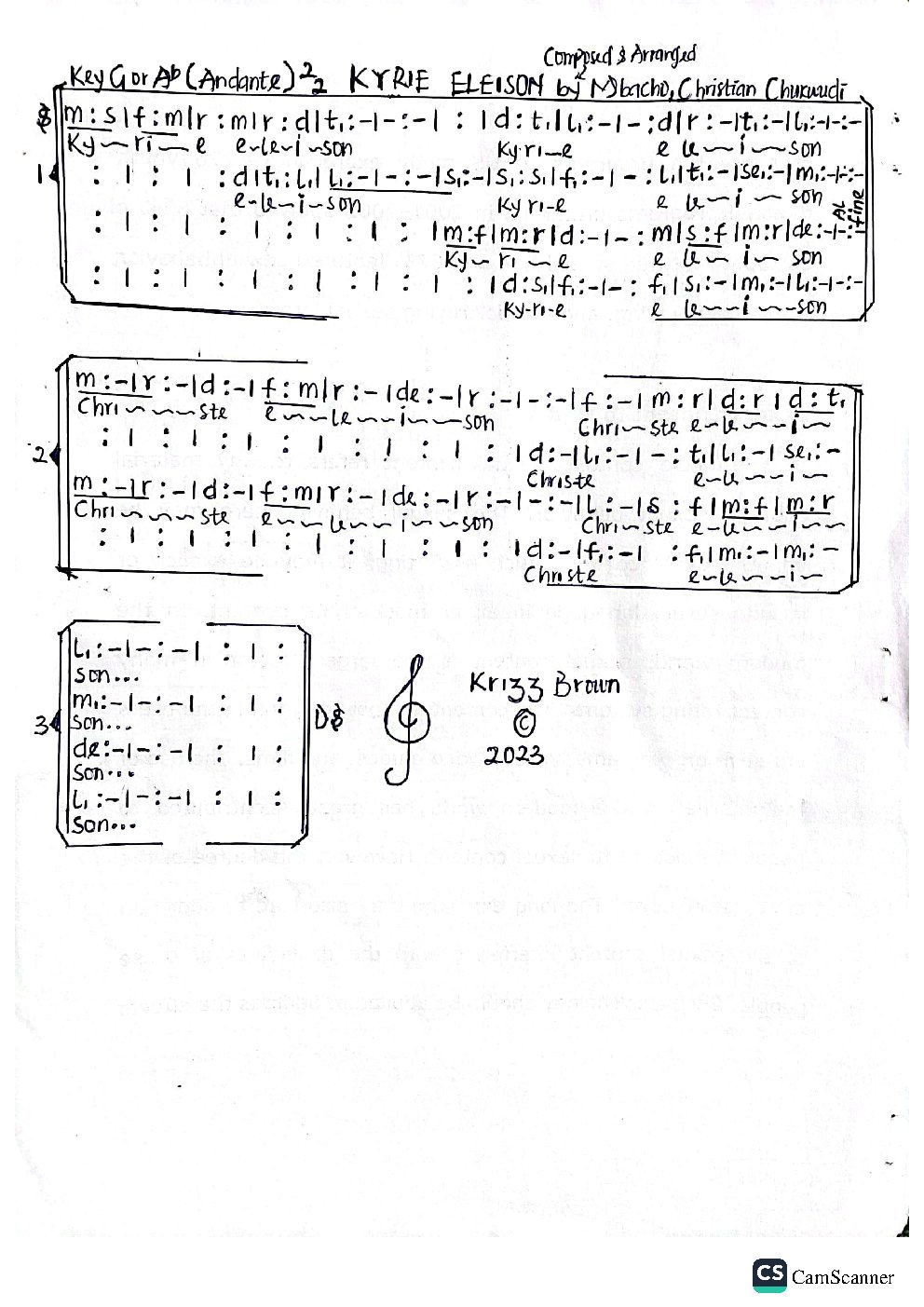 KYRIE ELEISON - Choir Script PDF Thumbnail