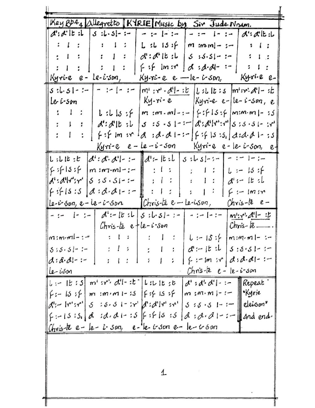 KYRIE - Choir Script PDF Thumbnail