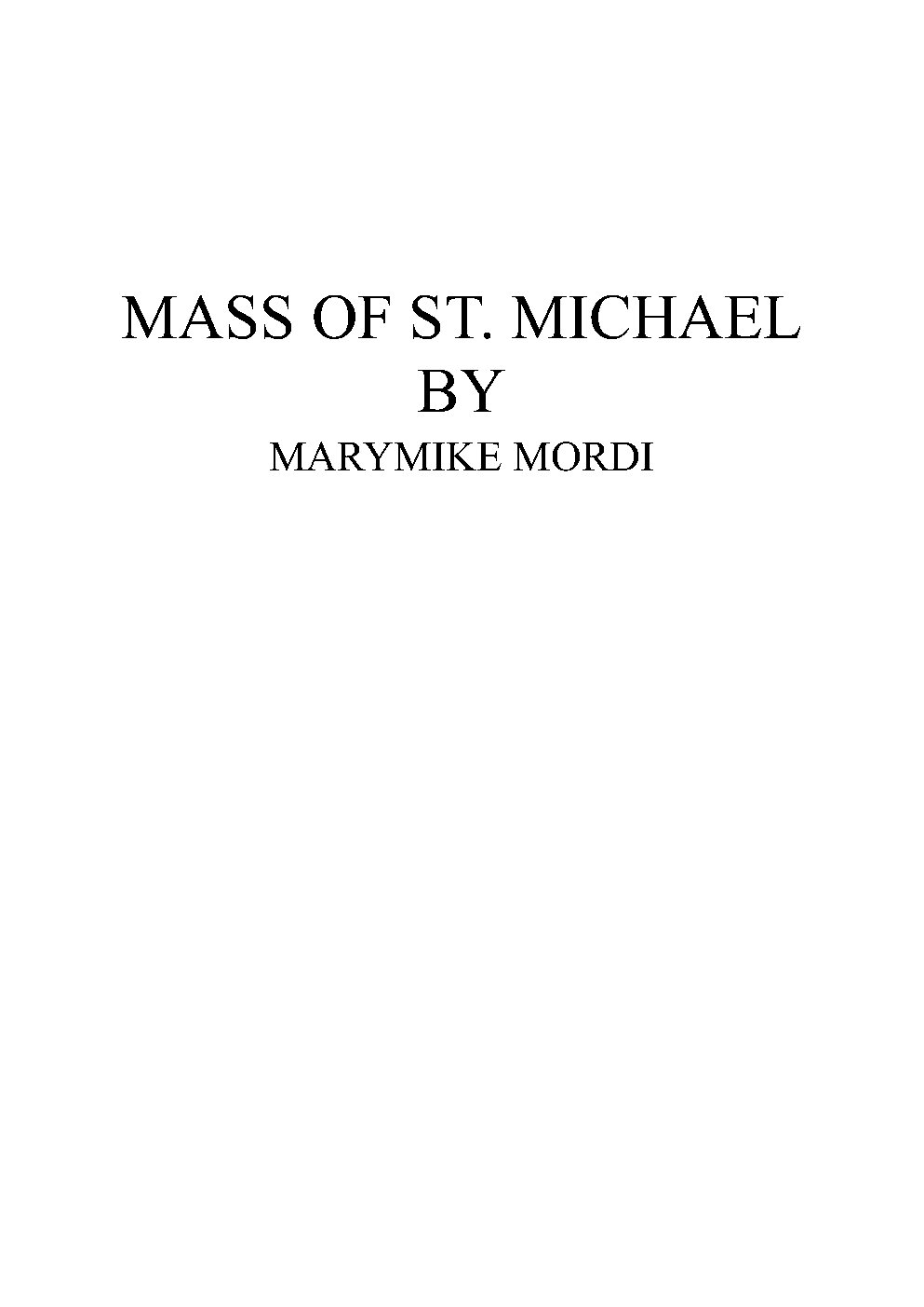 KYRIE (MASS OF ST. MICHAEL)