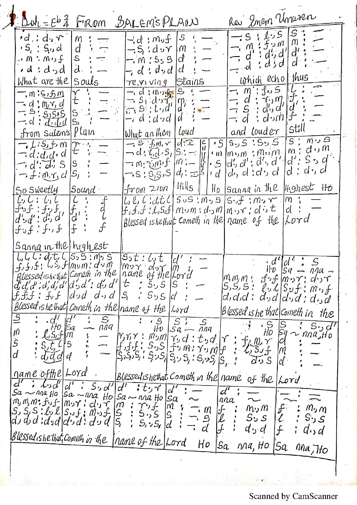 (Com) From Salem's Plain - Emem Umoren - Download Choir Script PDF