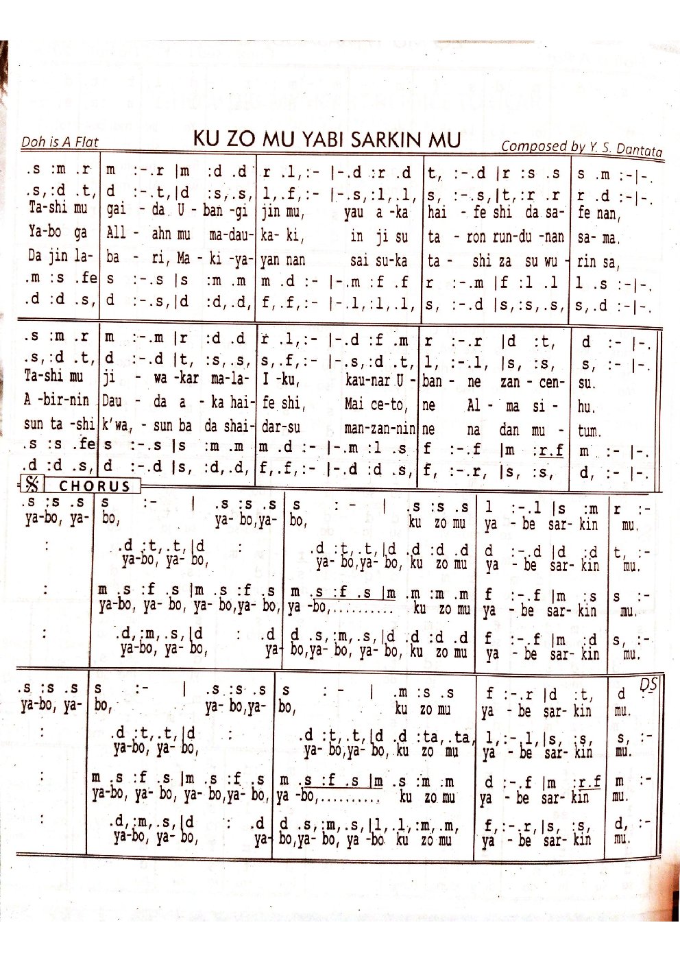 KU ZO MU YABI SARKIN MU