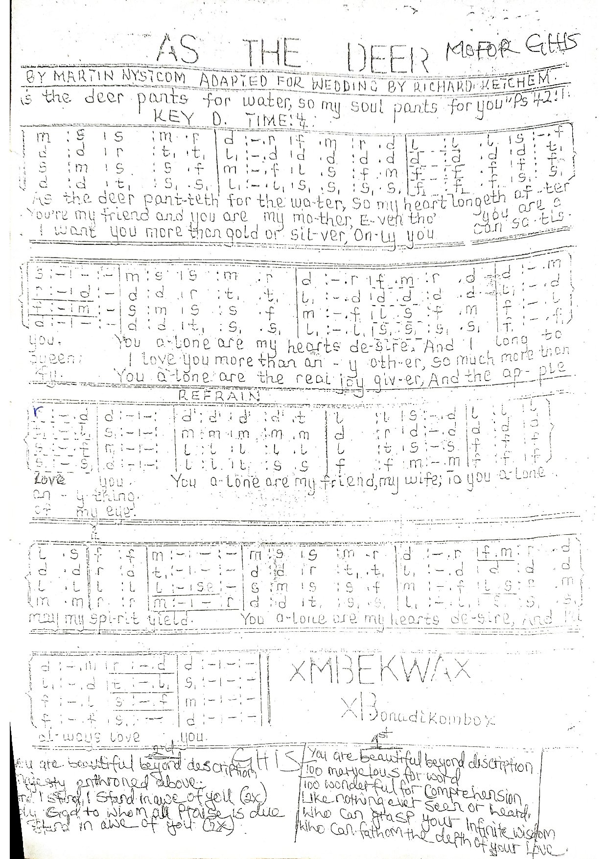 (Com) As The Deer - Download Choir Script PDF
