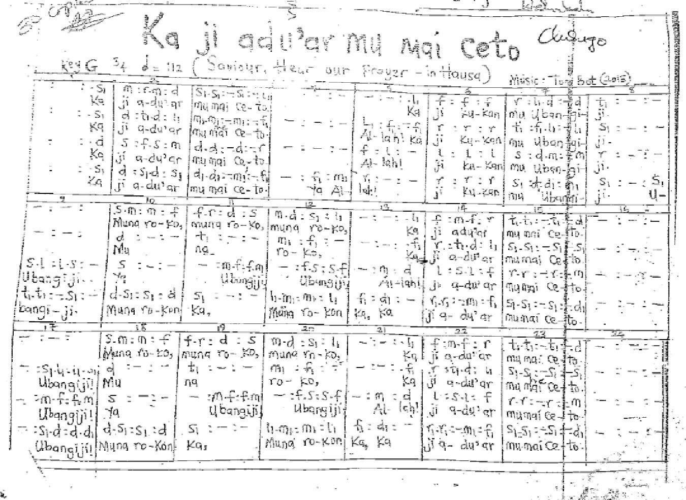 Ka ji adu'ar mu Mai ceto