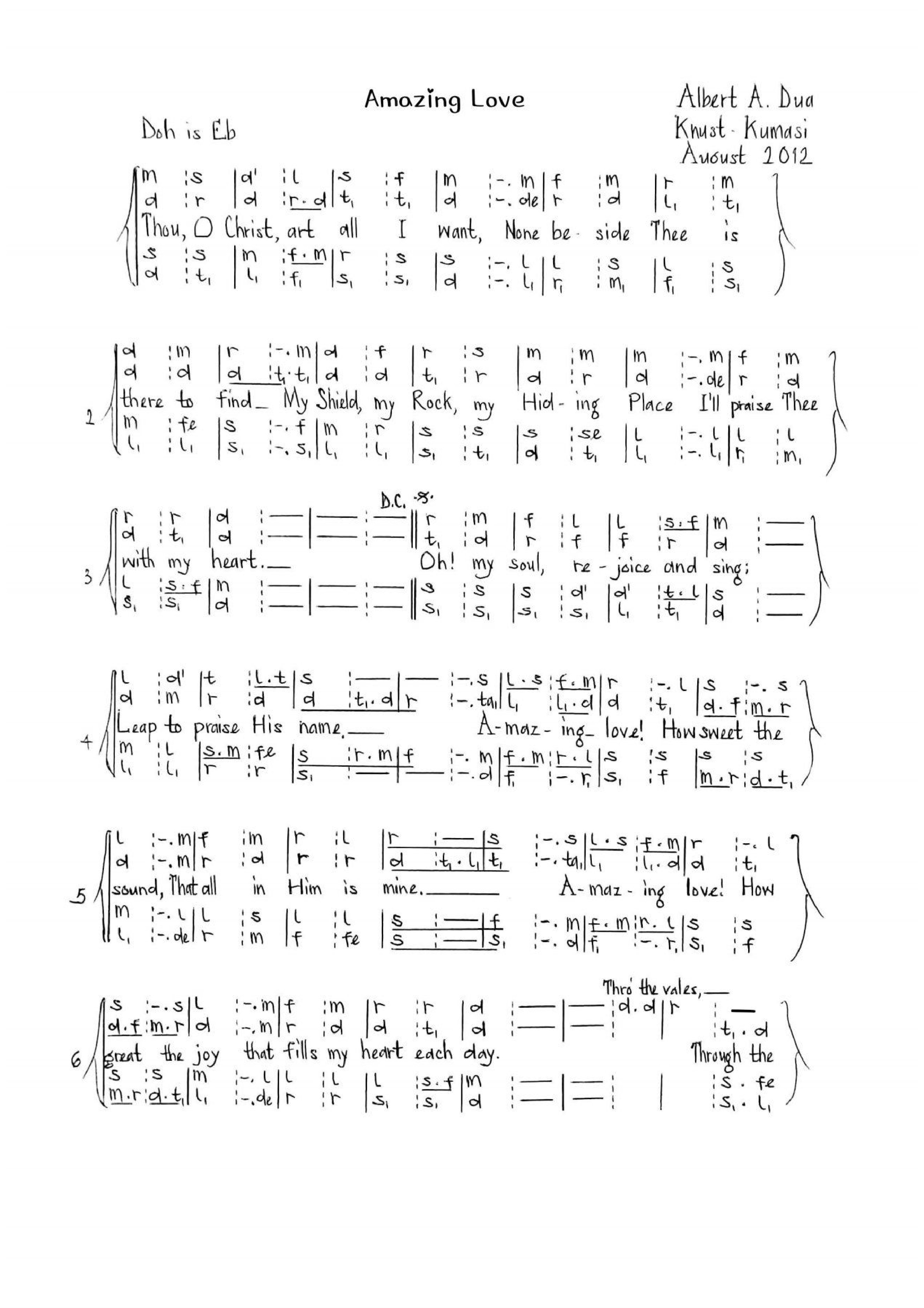 (Com) Amazing Love - Albert Dua - Download Choir Script PDF