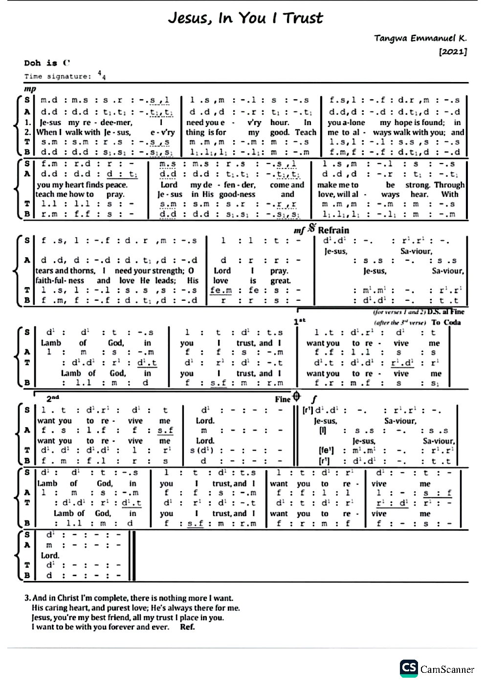 Jesus, In You I Trust