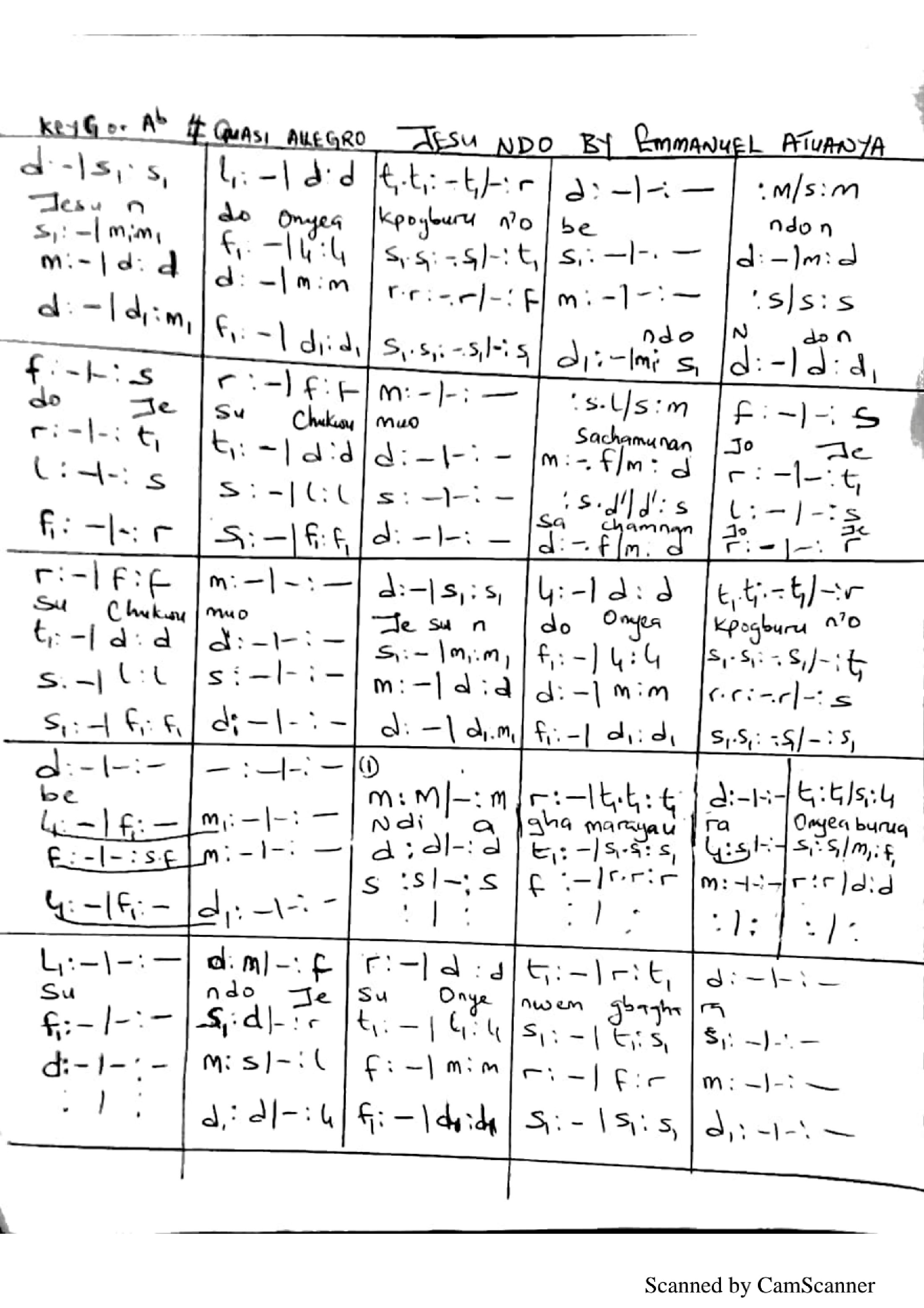 JESU NDO - Choir Script PDF Thumbnail