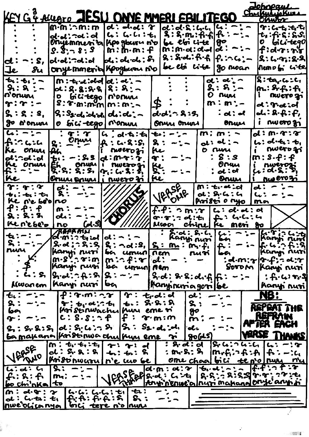 JESU ONYE MMERI EBILITEGO - Choir Script PDF Thumbnail