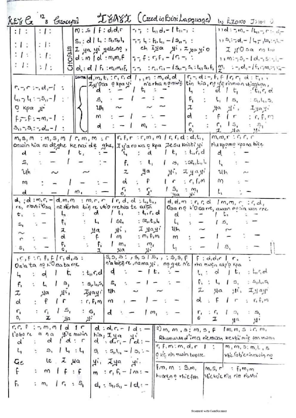 IYAYI (Creed in Bini Language)
