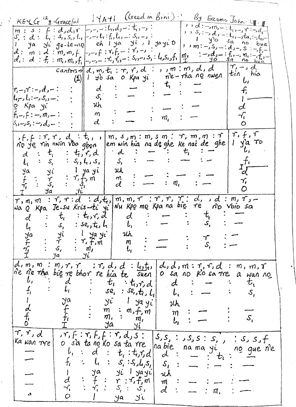 IYAYI (Creed in Bini)
