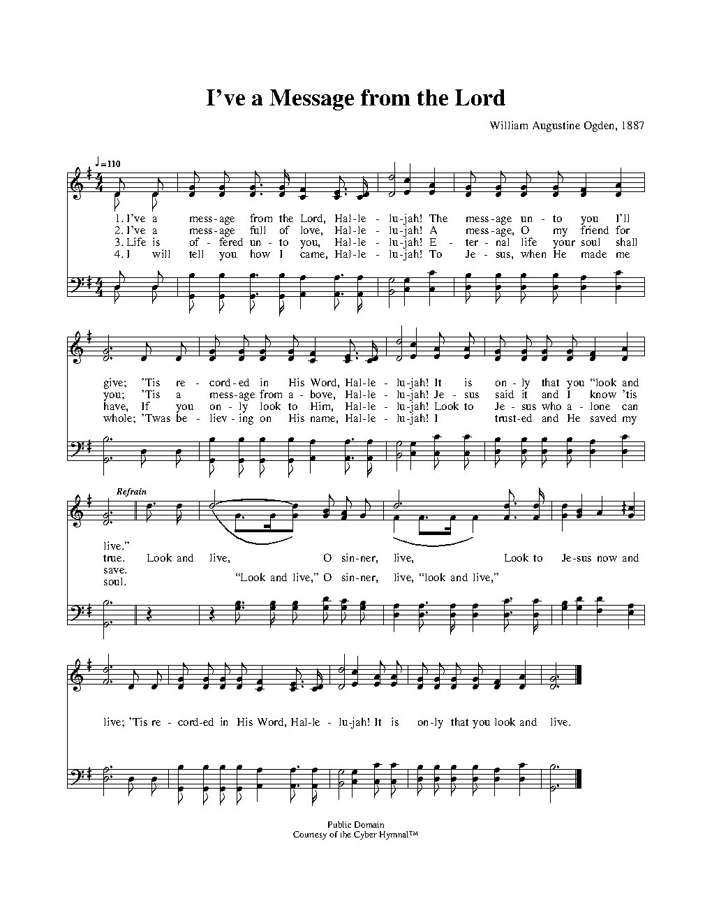 I've a Message from the Lord - Choir Script PDF Thumbnail