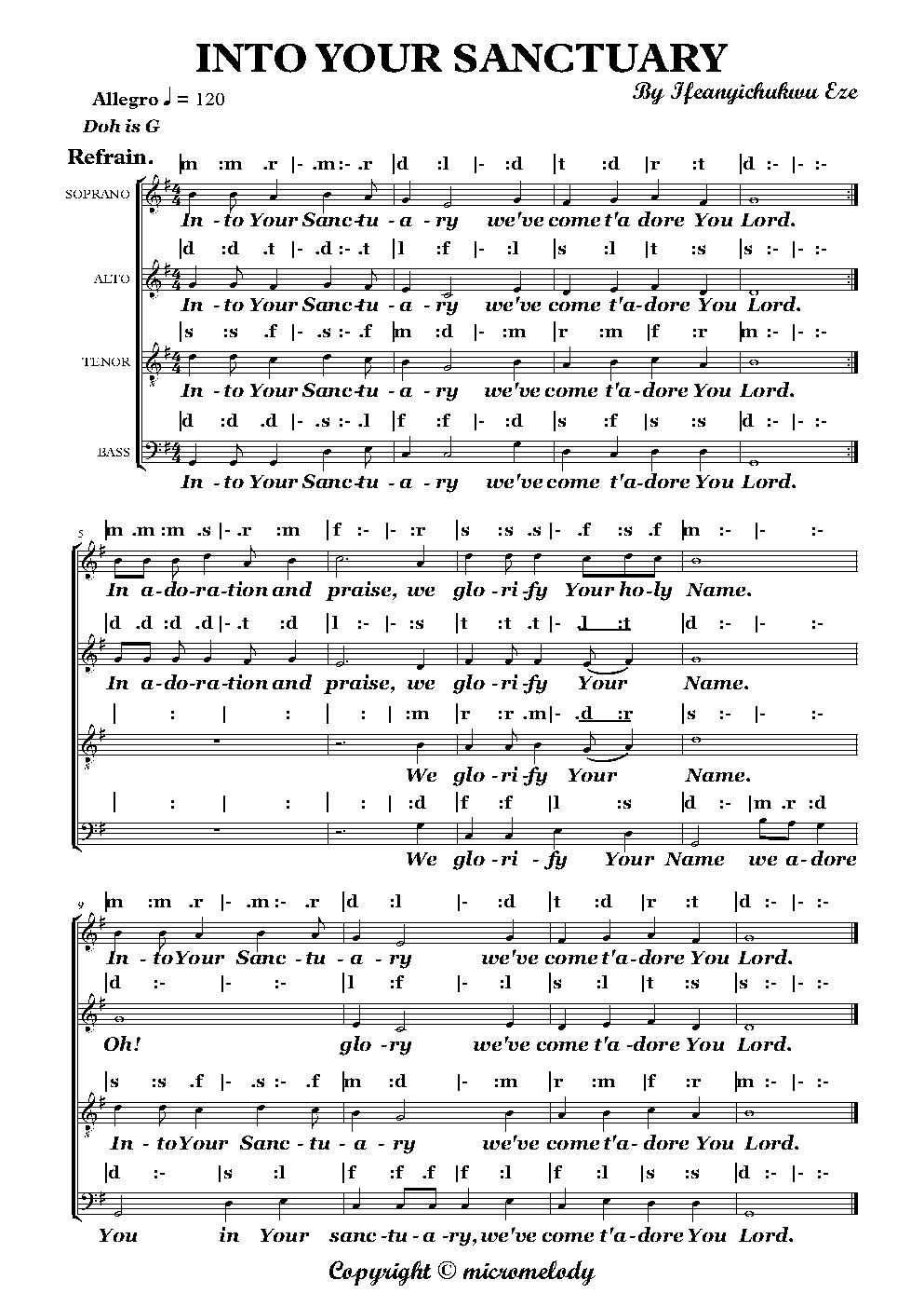 INTO YOUR SANCTUARY - Choir Script PDF Thumbnail