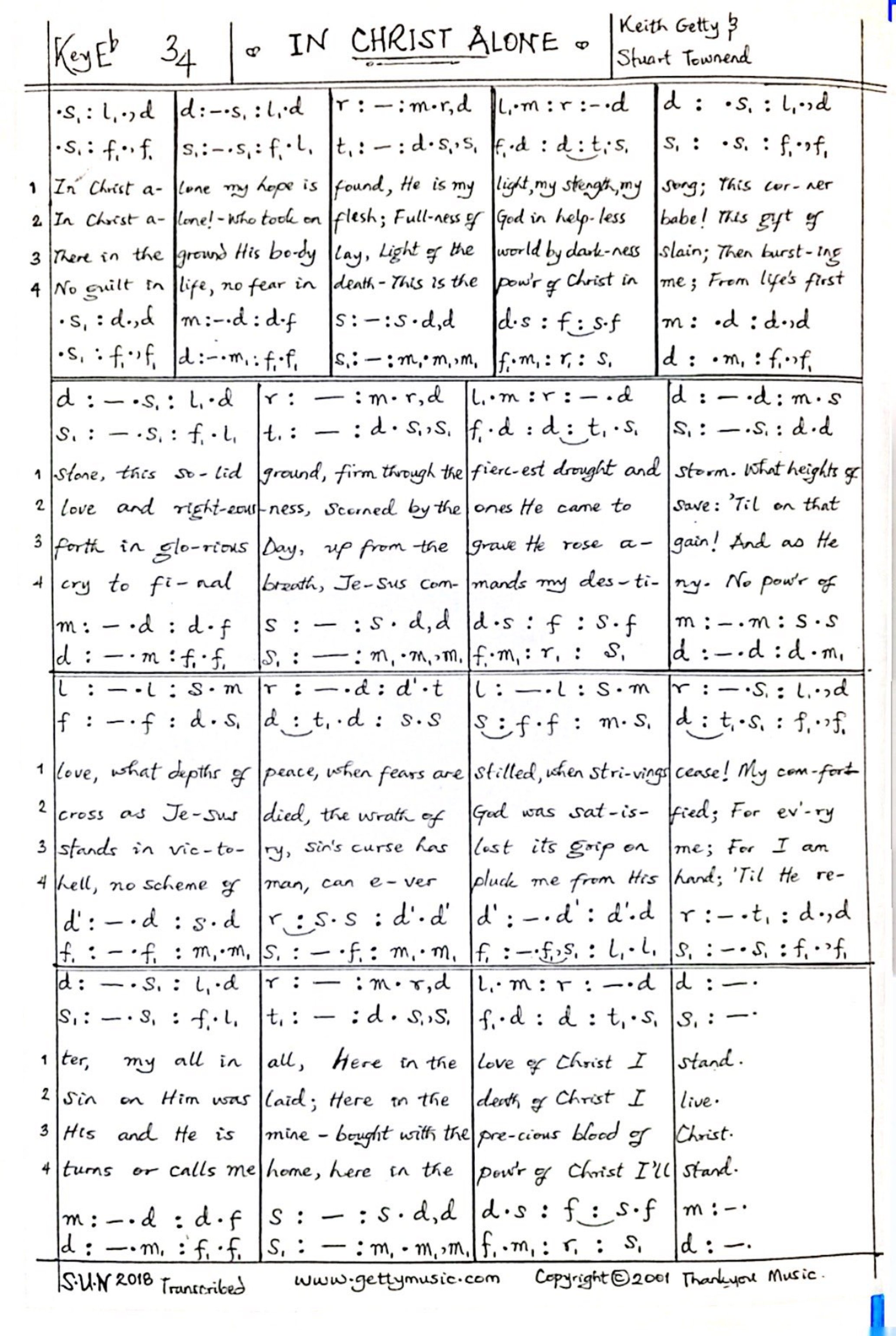 In Christ Alone - Choir Script PDF Thumbnail