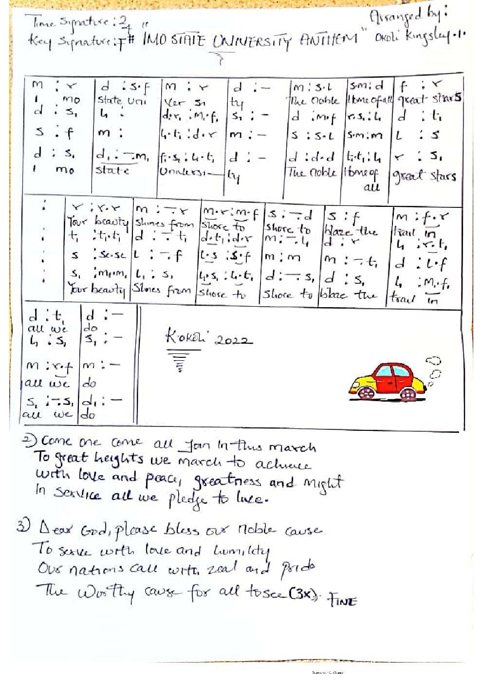 IMO STATE UNIVERSITY ANTHEM - Choir Script PDF Thumbnail