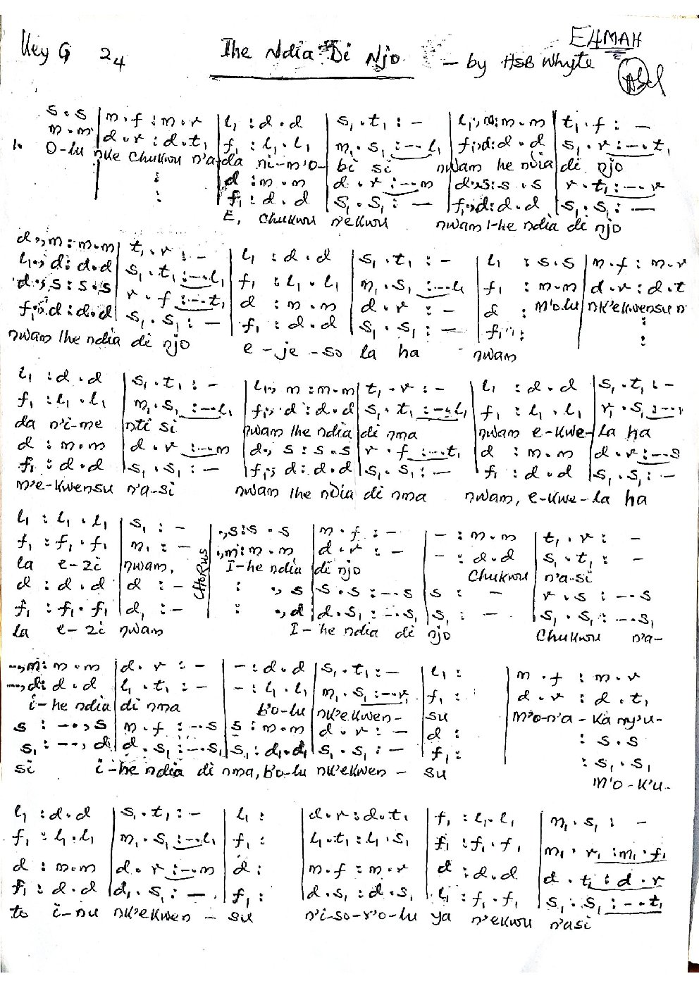 Ihe Ndia Di Njo - Choir Script PDF Thumbnail
