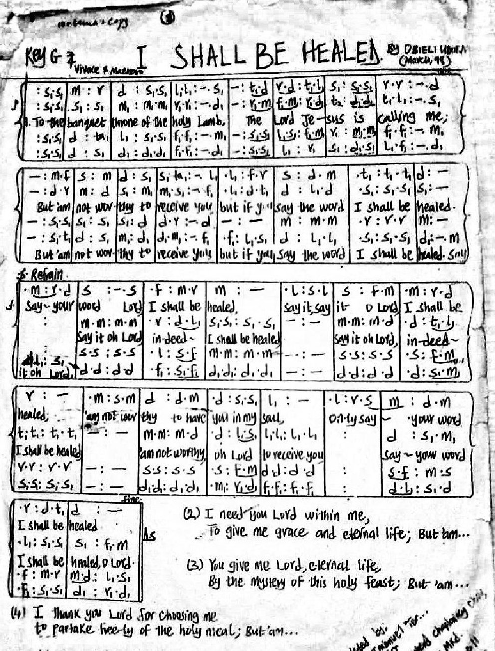 I SHALL BE HEALED - Choir Script PDF Thumbnail