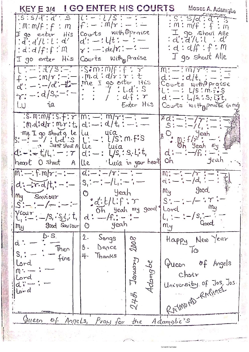 I GO ENTER HIS COURTS - Choir Script PDF Thumbnail