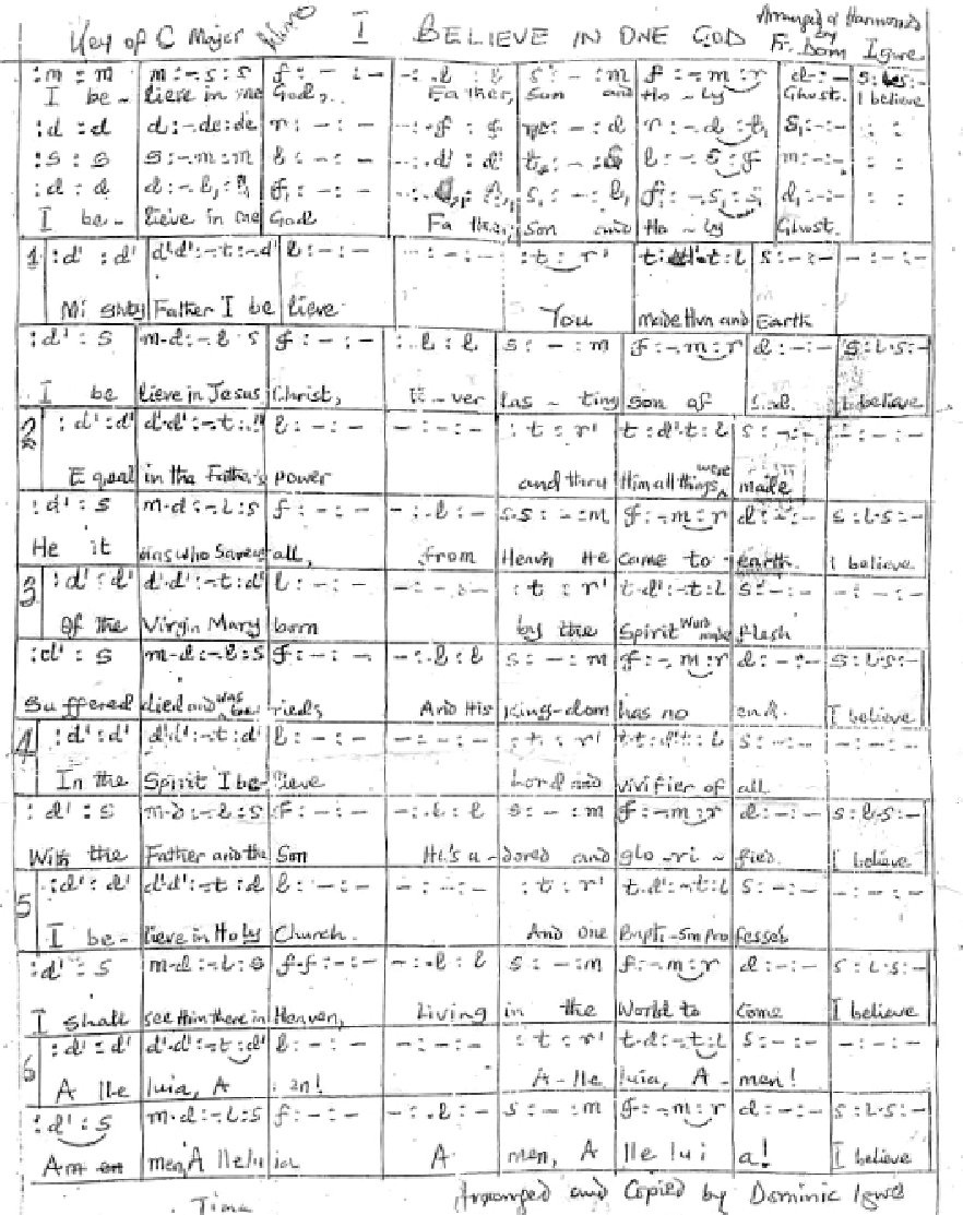 I BELIEVE IN ONE GOD - Choir Script PDF Thumbnail