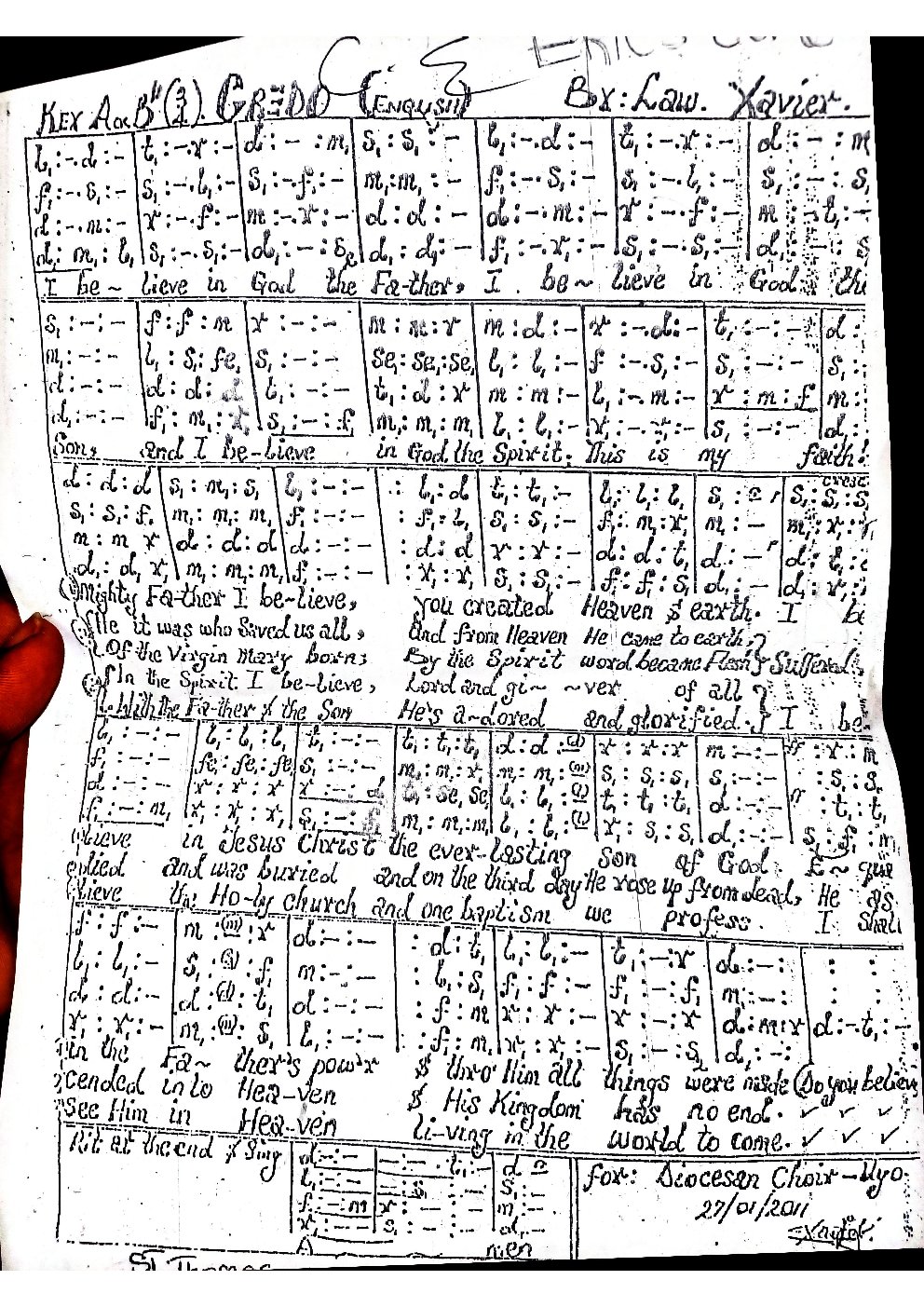 Credo (English) - Choir Script PDF Thumbnail