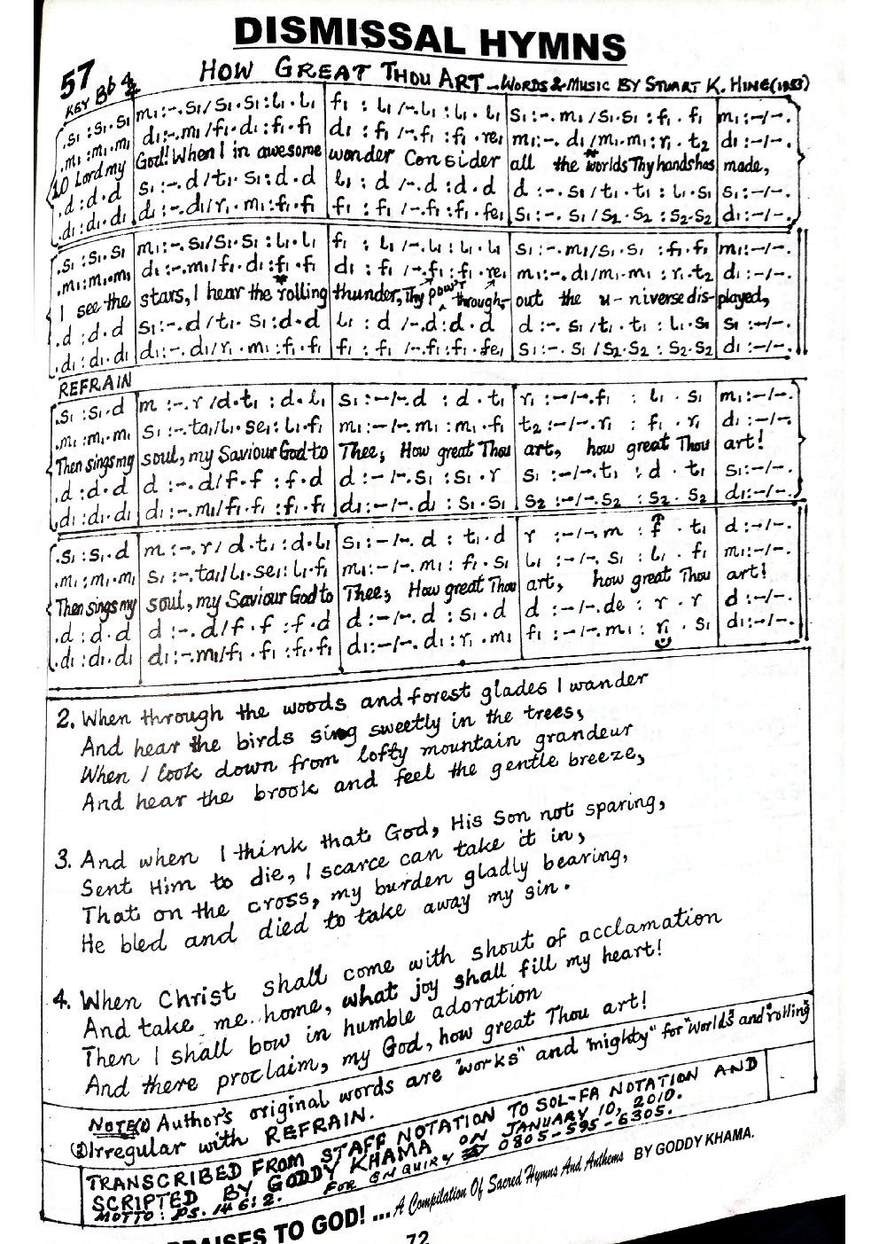 HOW GREAT THOU ART