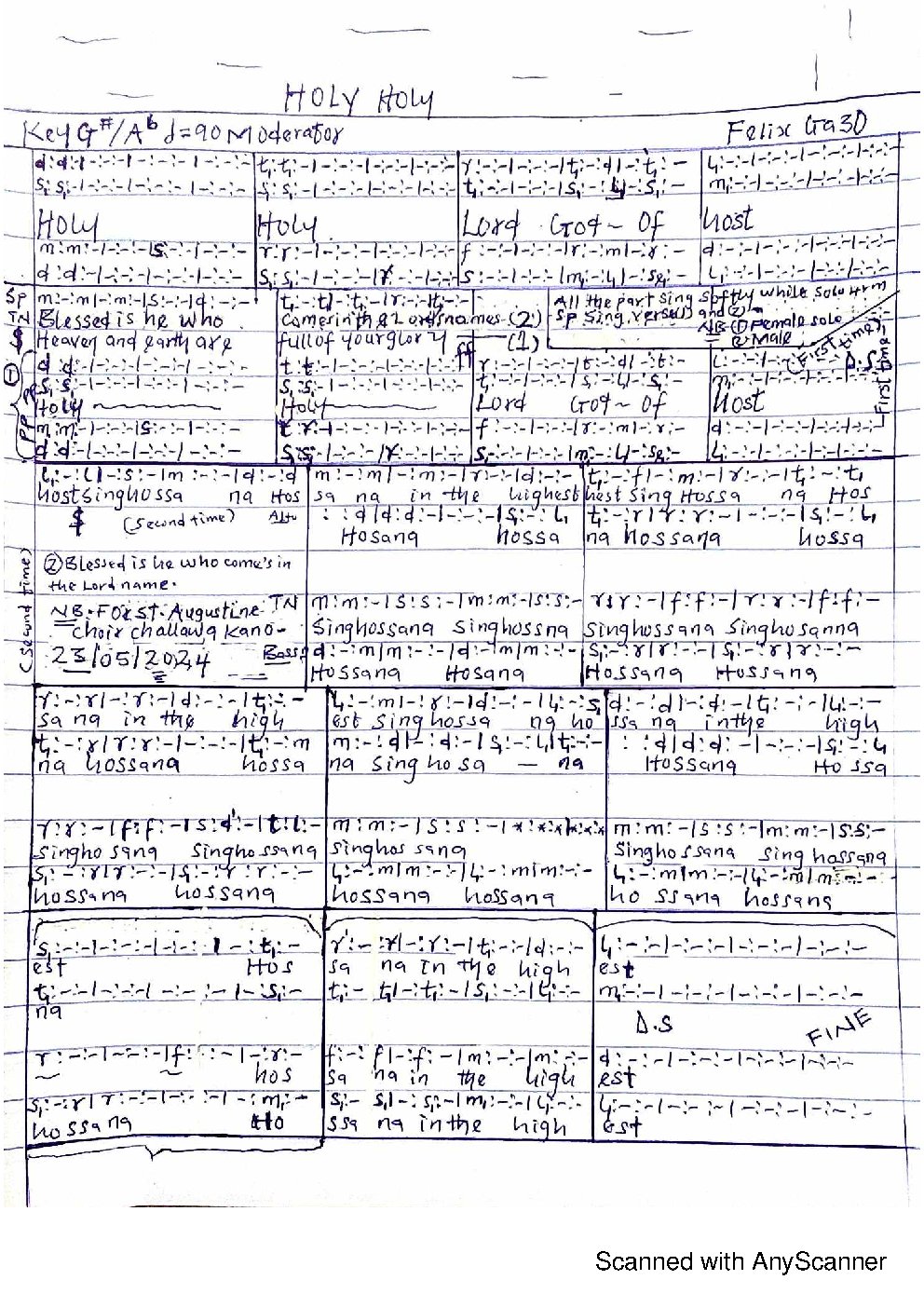 Holy Holy - Choir Script PDF Thumbnail